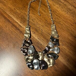 Elegant Gold and Silver Statement Necklace